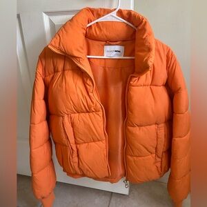 Fashion Nova Orange Puffer Jacket